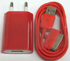 carregador Iphone vermelho